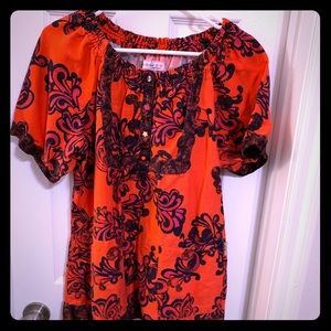 Koi patterned scrub top